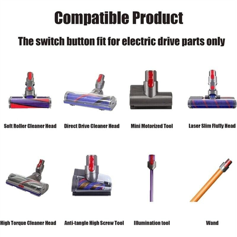 2-PACK OEM Wand Tool Clip Latch TAB BUTTON w SPRING for Dyson V7 V8 V10 V11